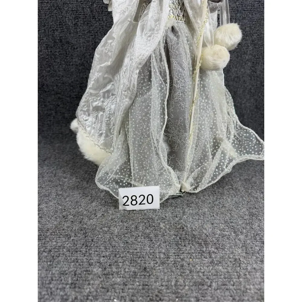 Vintage Angel Doll White Feather Wings Christmas Decor Tree Topper
